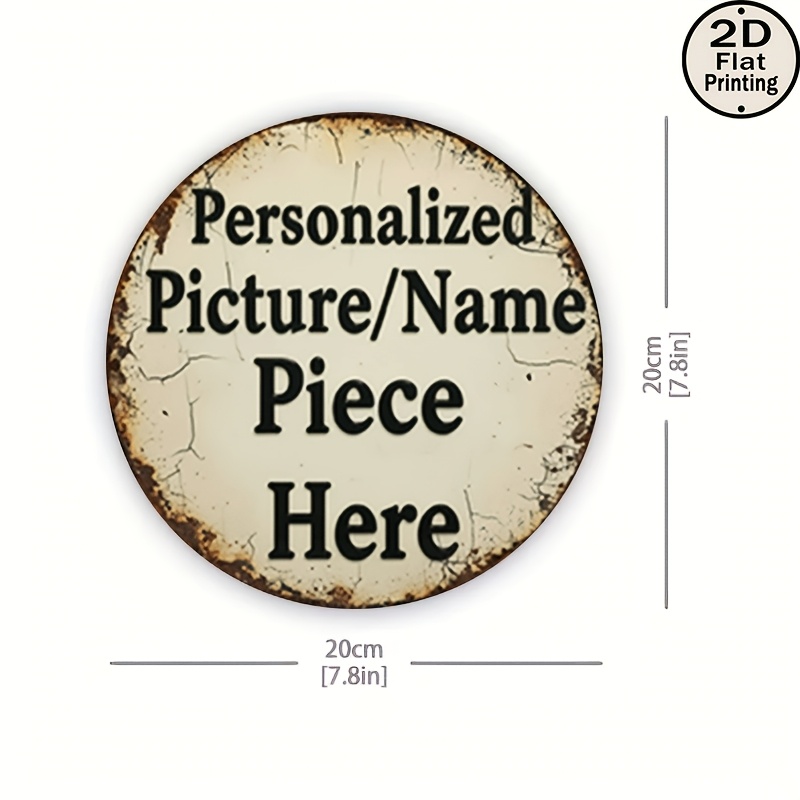 Customized Retro Round Metal W - Vintage Collectible Plates recension och pris