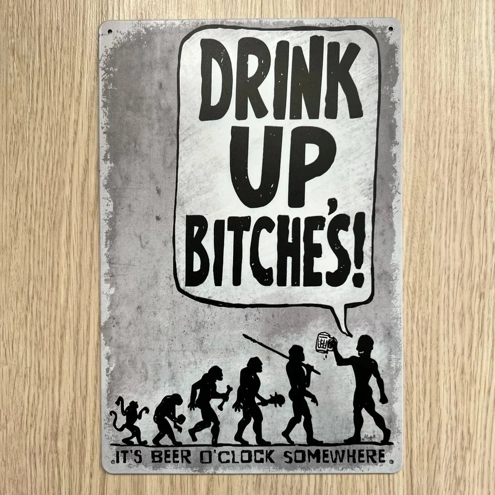 Tin Sign - Human Evolution Bee - Vintage Collectible Plates recension och pris