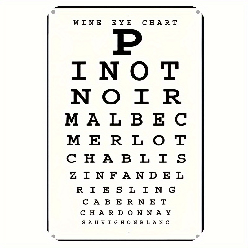 Vintage Wine Eye Chart Metal S - Vintage Collectible Plates recension och pris
