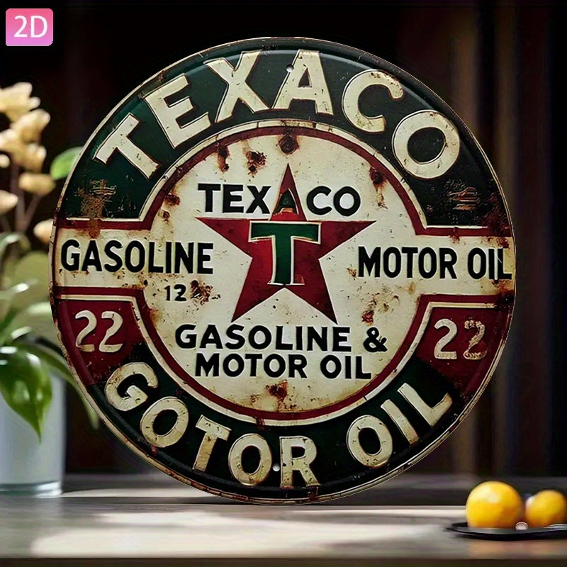 Vintage Texaco Oil Metal Sign— - Vintage Collectible Plates recension och pris